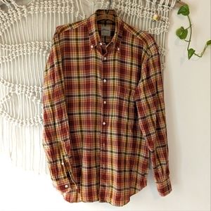 Brioni Made-in-Italy Plaid Long-Sleeve Button-Down 15.5